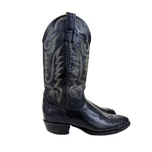 Justin Black‎ Leather Western Cowboy Boots Men's Size 9 D Made in USA